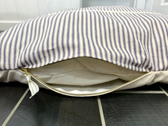 Naval Rigging Vintage Farmhouse Navy Ticking Dog Bed M-4