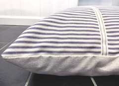 Naval Rigging Vintage Farmhouse Navy Ticking Dog Bed L