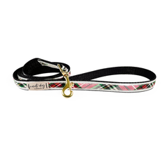 Sullivan Christmas Scottish Red & Green Tartan Plaid Ribbon Dog Leash Gold