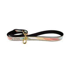 Sunset Retro-Mod Stripe Ribbon Dog Leash Gold