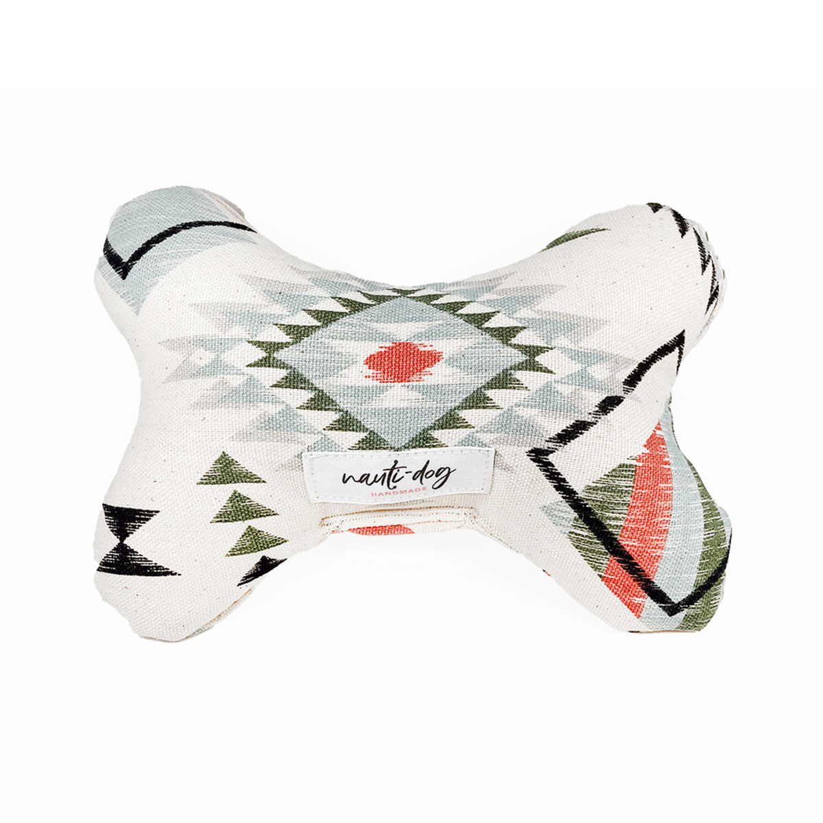 Aztec Southwestern Woven Stuffed Squeaker Wubby Dog Toy Bone
