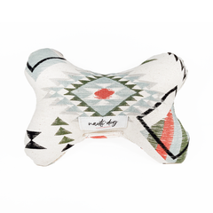 Aztec Southwestern Woven Stuffed Squeaker Wubby Dog Toy Bone