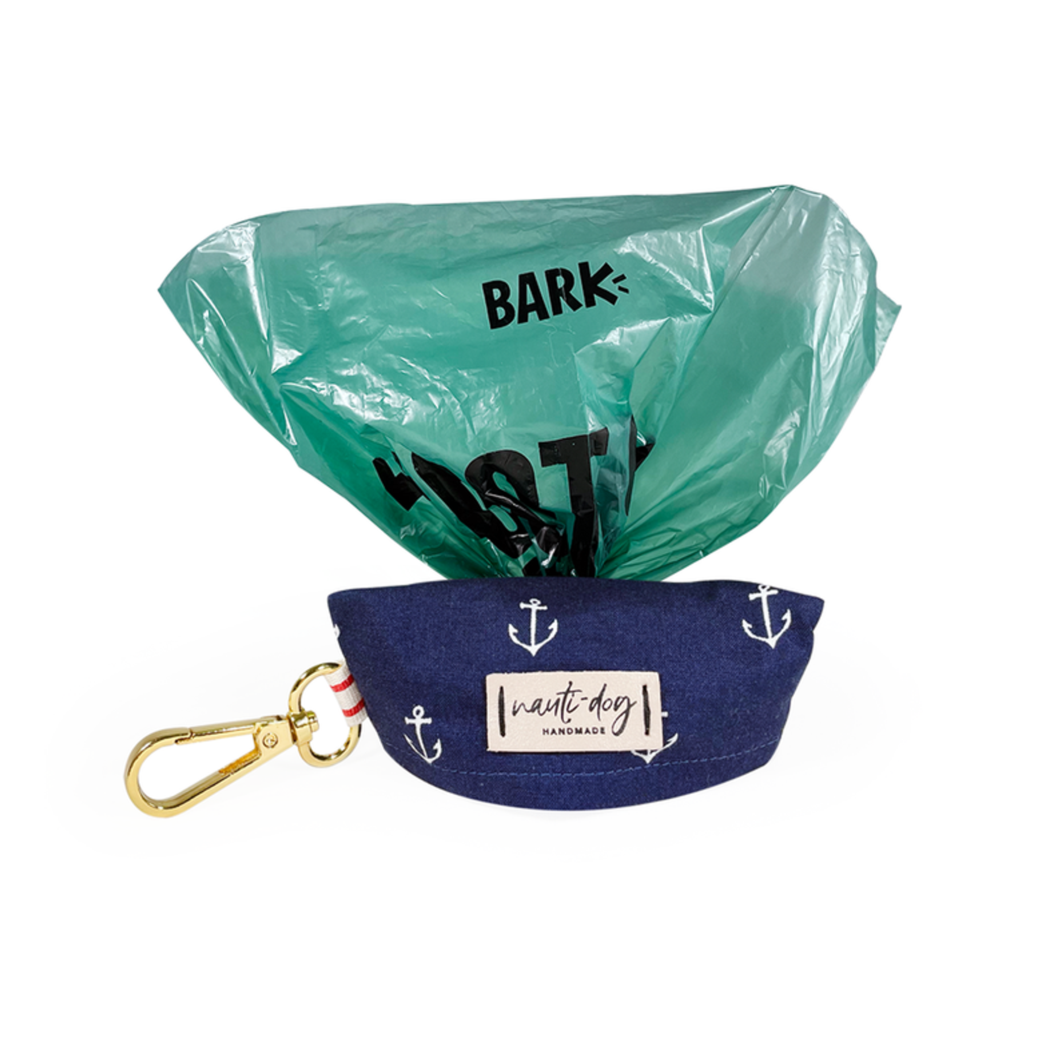 Anchors Away Nautical Dog Waste Poop Bag Dispenser Gold