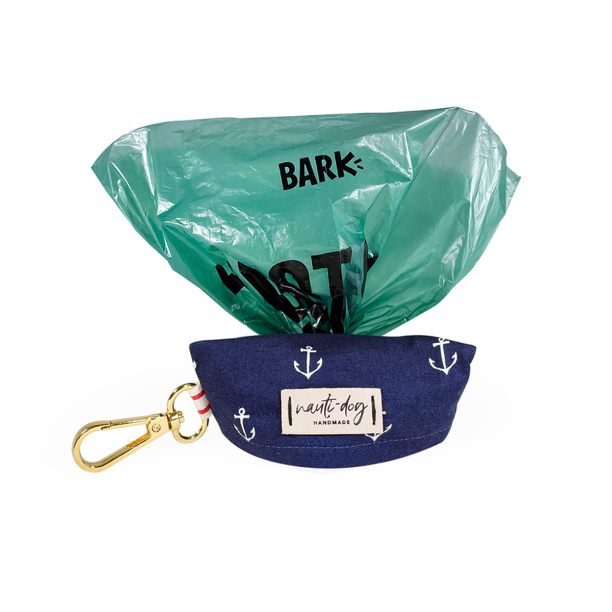 Anchors Away Nautical Dog Waste Poop Bag Dispenser Gold