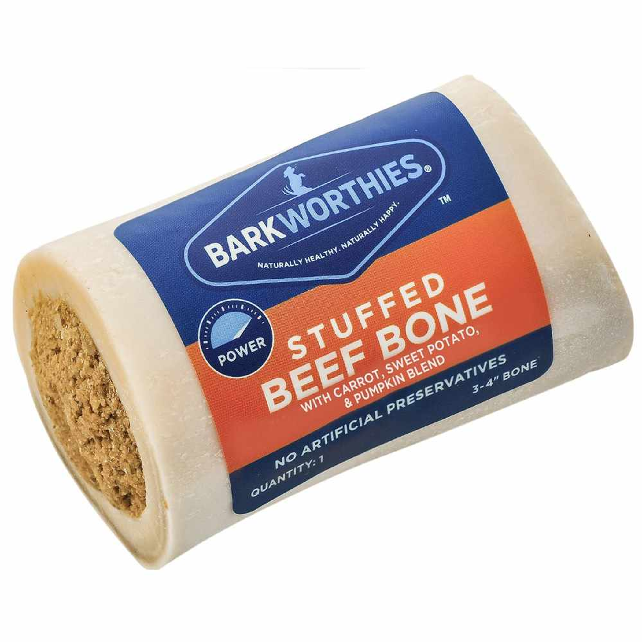 Barkworthies 3-4" Shin Bone Stuffed w/Pumpkin, Sweet Potato, & Carrot