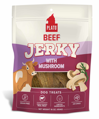 Plato Beef Jerky with Mushroom Dog Treats 16oz