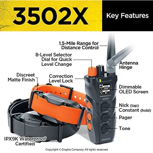 Dogtra Dual System 1.5 Mile 2 Dog Remote Trainer Expandable-3