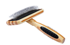 Bass Brushes- De-matting Pet Brush Slicker Style Medium Striped Bamboo1