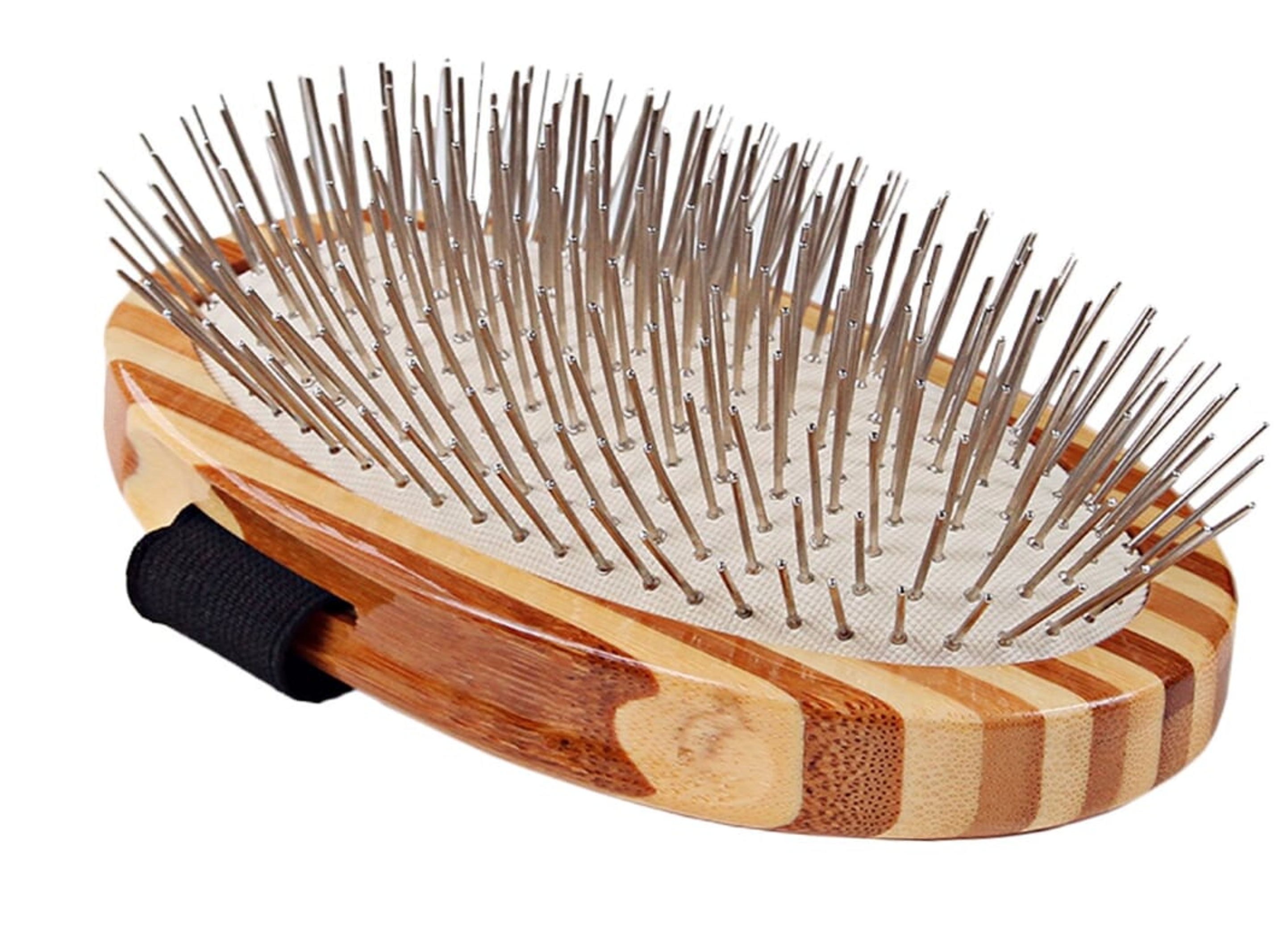 Bass Brushes- Style & Detangle Pet Brush Striped Bamboo Palm Style