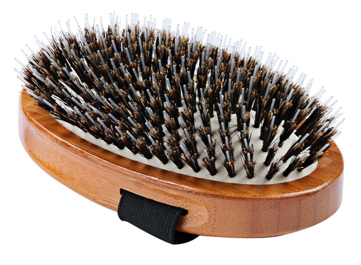 Bass Brushes- Shine & Condition Pet Brush Striped Bamboo Palm Style