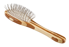 Bass Brushes- Style & Detangle Pet Brush Small Striped Bamboo