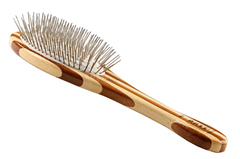 Bass Brushes- Style & Detangle Pet Brush Medium Striped Bamboo