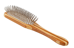 Bass Brushes- Style & Detangle Pet Brush Medium Striped Bamboo1