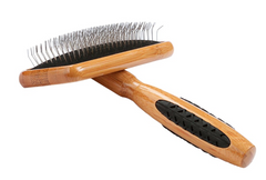 Bass Brushes- De-matting Pet Brush Slicker Style Medium Dark Bamboo