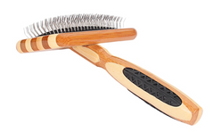 Bass Brushes- De-matting Pet Brush Slicker Style Medium Striped Bamboo
