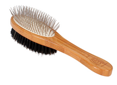 Bass Brushes- Dual Sided Pet Brush Oval Style Full Dark Bamboo