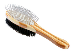 Bass Brushes- Dual Sided Pet Brush Oval Style Full Striped Bamboo