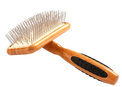 Bass Brushes- Shine & Condition Pet Brush Medium Striped Bamboo