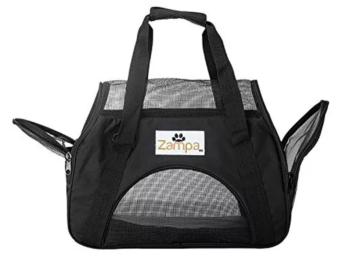 Zampa Airline Approved Soft Sided Pet Carrier 15" x 17" x 7" Pink