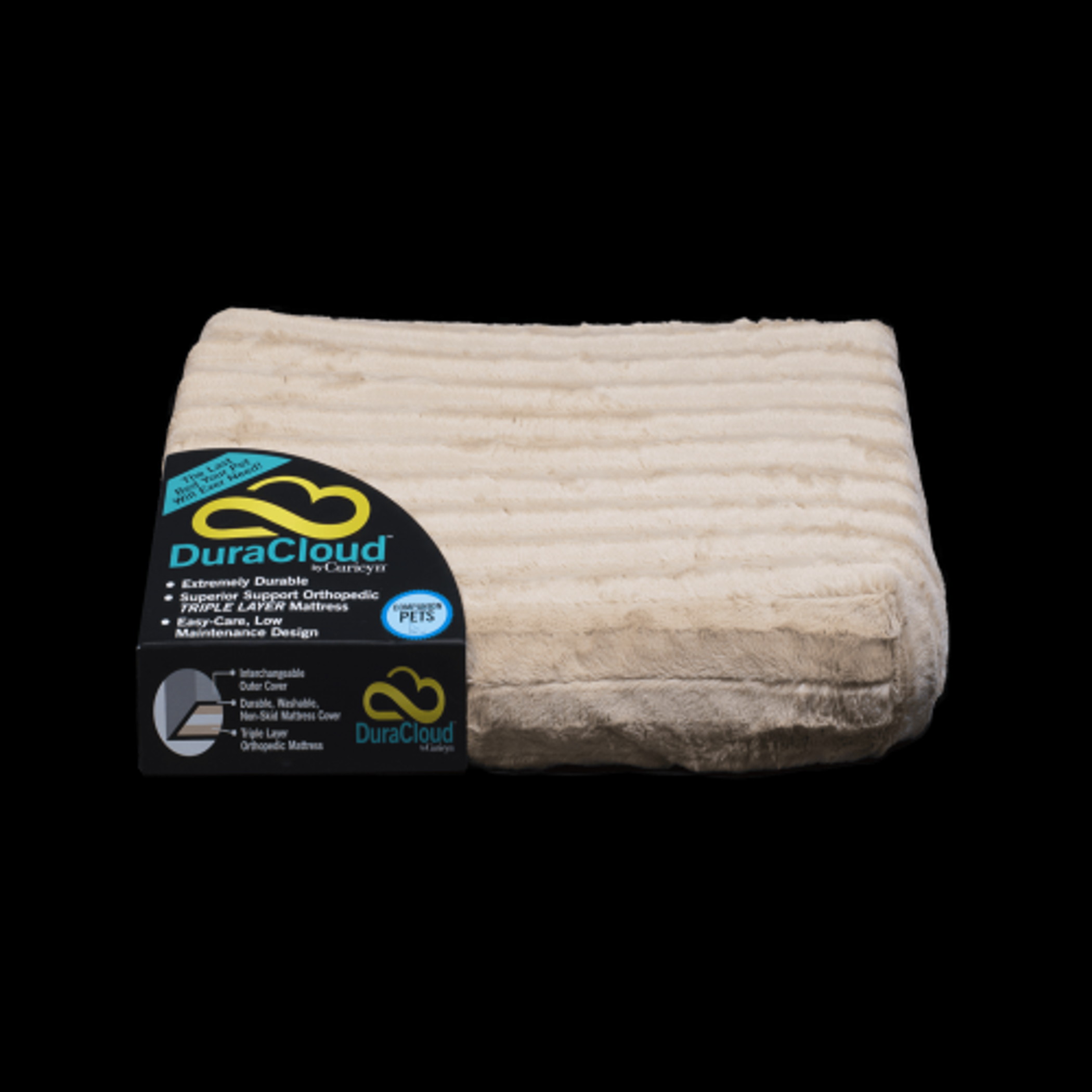 DuraCloud Orthopedic Pet Bed and Crate Pad X-Small Camel-3