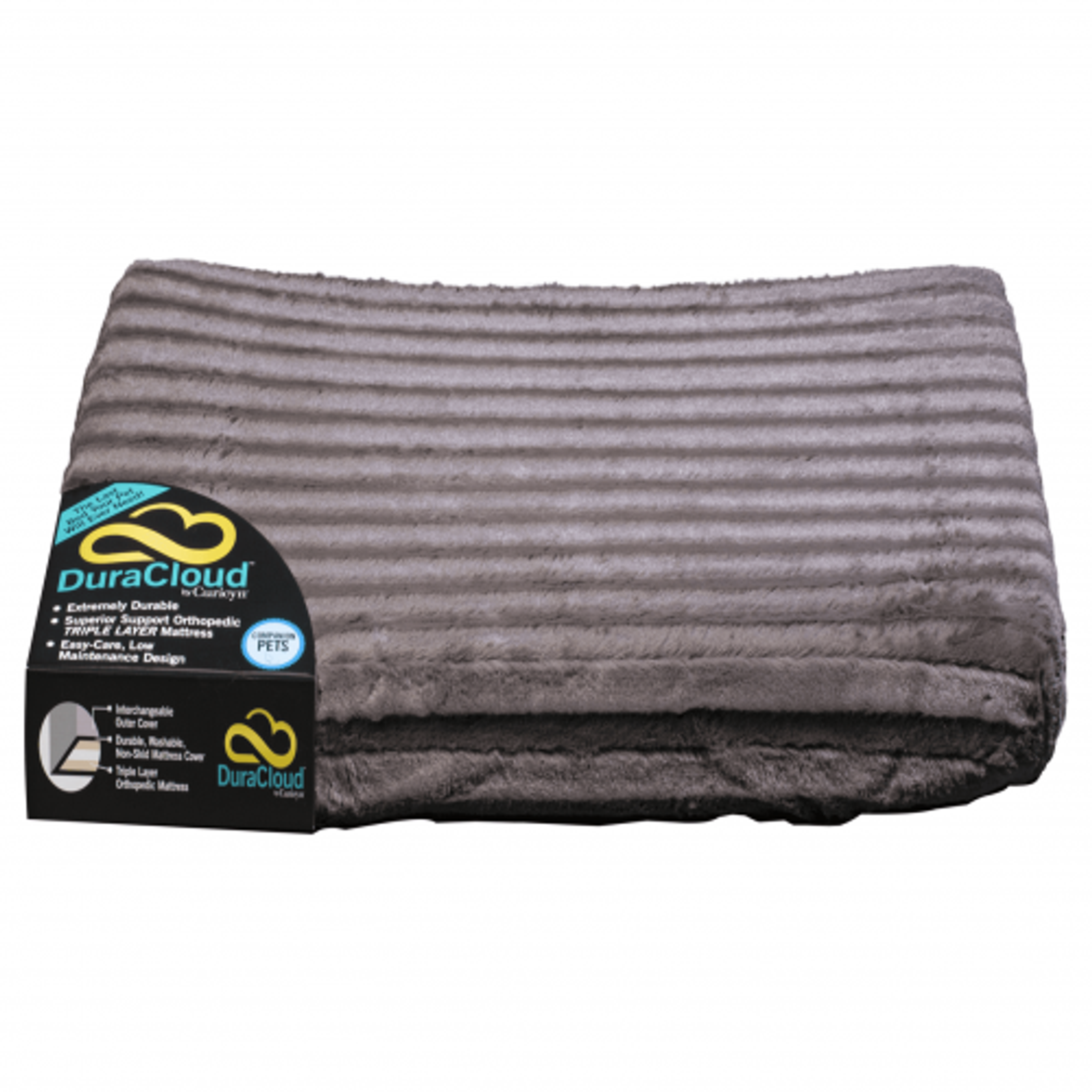 DuraCloud Orthopedic Pet Bed and Crate Pad XX-Large Charcoal-3