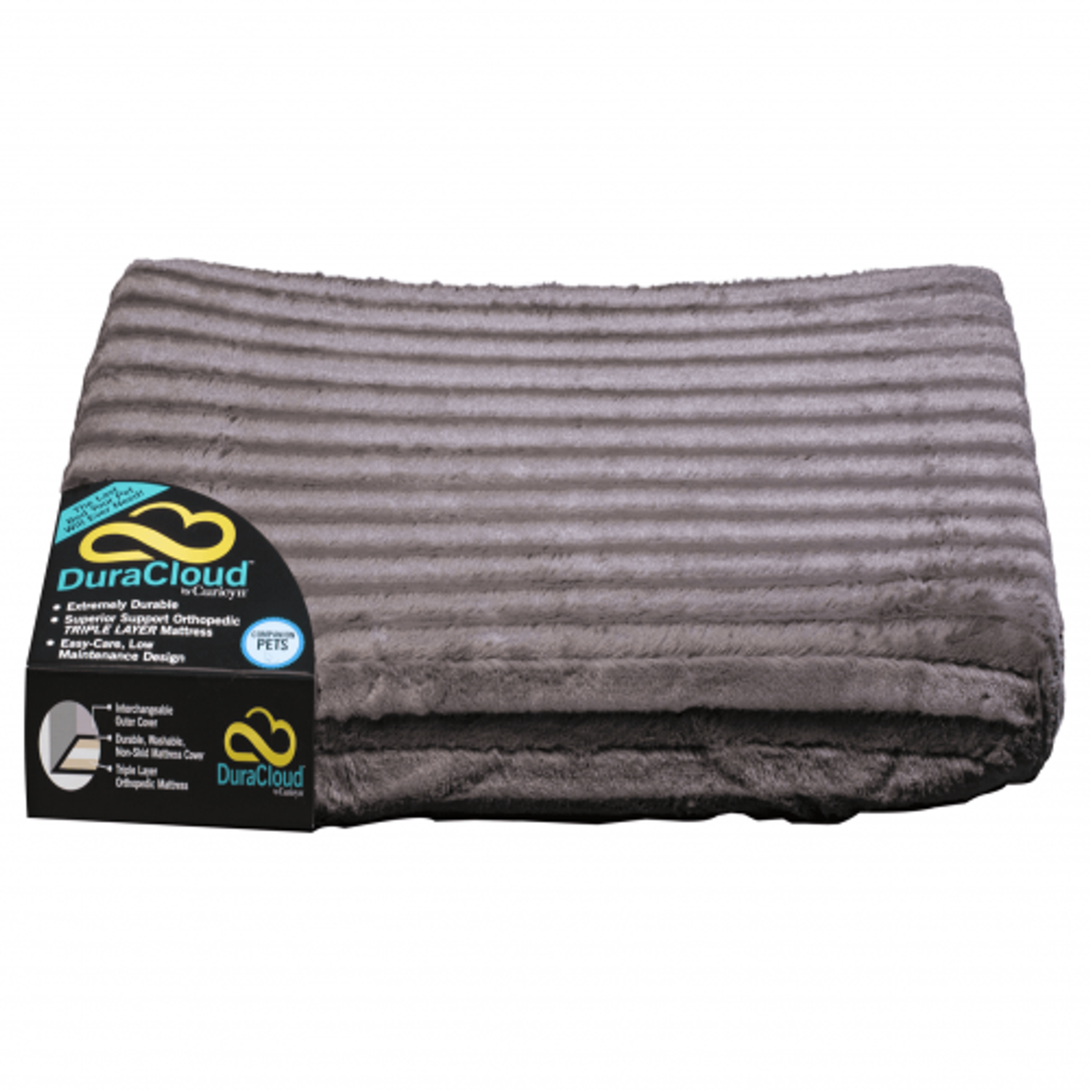 DuraCloud Orthopedic Pet Bed and Crate Pad XX-Large Charcoal-3