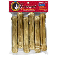 Cadet Pressed Rawhide Bones 8" 6 Pack