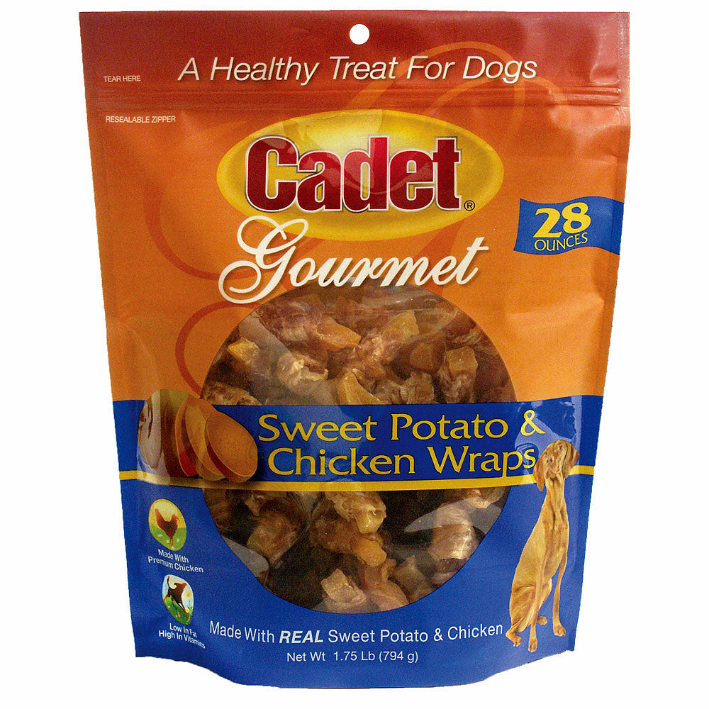 Cadet Premium Gourmet Chicken and Sweet Potato Wraps Treats 28 ounces