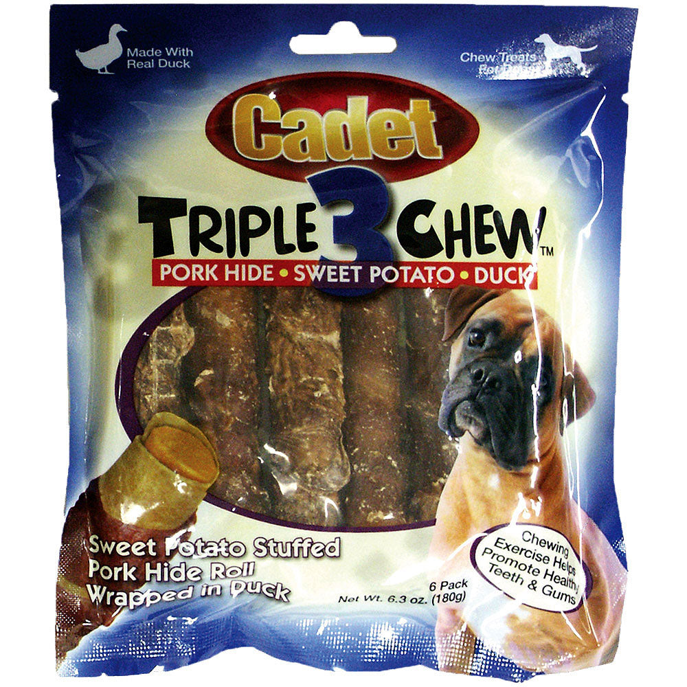 Cadet Triple Chew Treat Duck and Sweet Potato 6 Pack