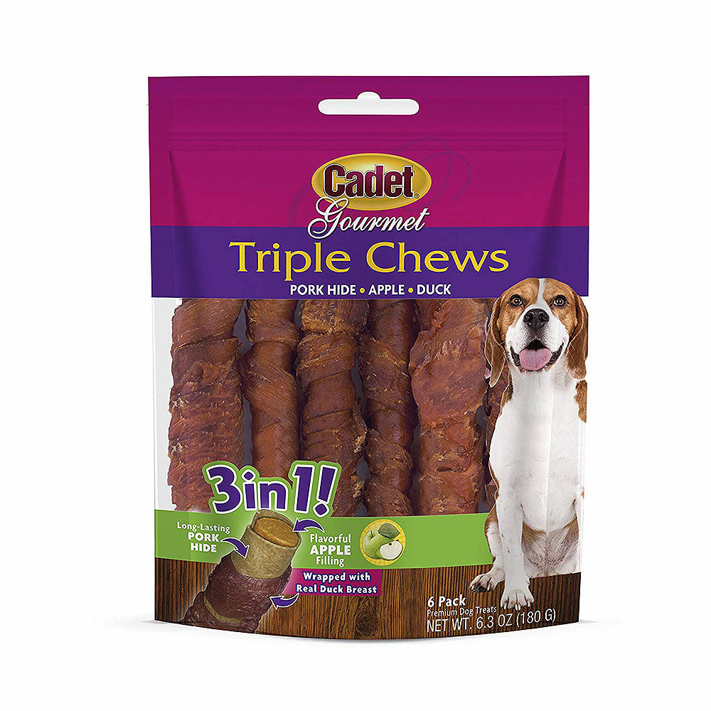 Cadet Triple Chew Treat Duck and Apple 6 Pack
