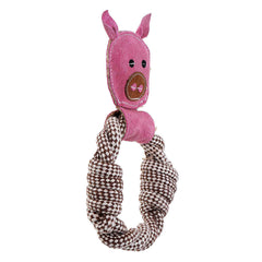 DOOG Country Tails Dog Toy Pig Head Rope Ring
