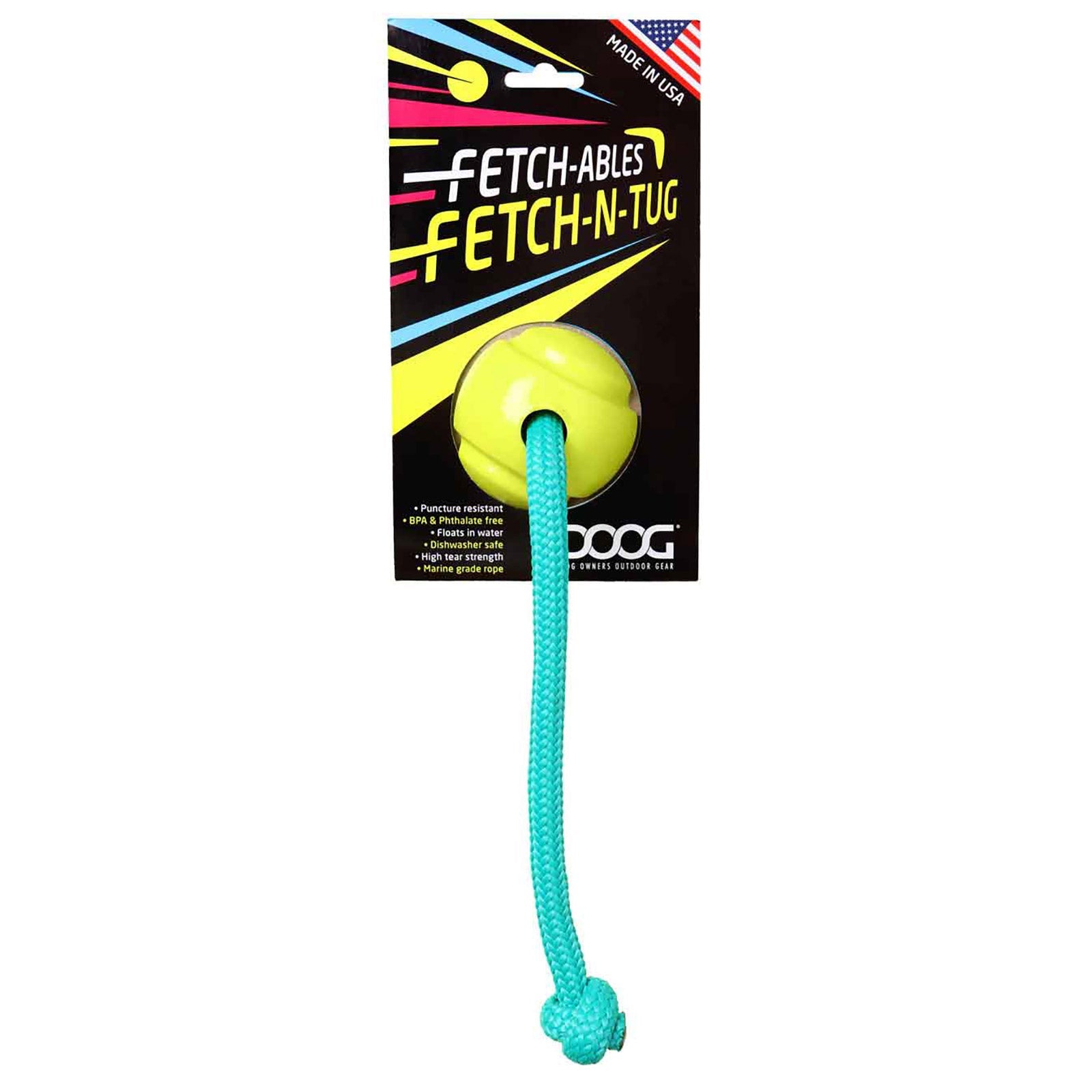 DOOG Fetch-ables Fetch-A-Tug Dog Toy Yellow