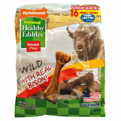 Nylabone Healthy Edibles Wild Chew Treats Bison Small 16 count